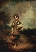 Thomas Gainsborough Dorfmadchen mit Hund und Henkelkrug oil painting reproduction
